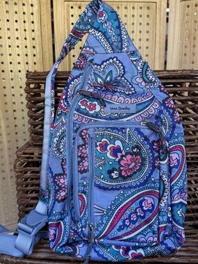Vera Bradley Sling Backpack Paisley Print NWT Style Crossbody Travel Bag